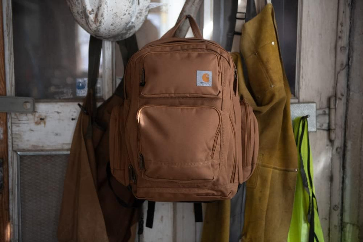 35L Triple-Compartment Backpack, Durable Pack with Laptop Sleeve and Duravax Abrasion Resistant Base,  Brown