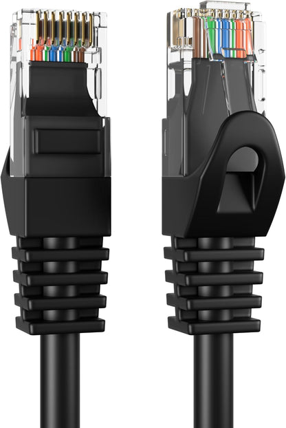 Black 50Ft Cat6 Ethernet Network Cable RJ45 Internet Modem Patch Cord