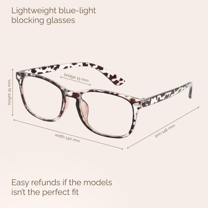 6 Pack Blue Light Blocking Glasses for Computer Gaming, Fashion Fake anti Eye Strain Eyeglasses for Women Men