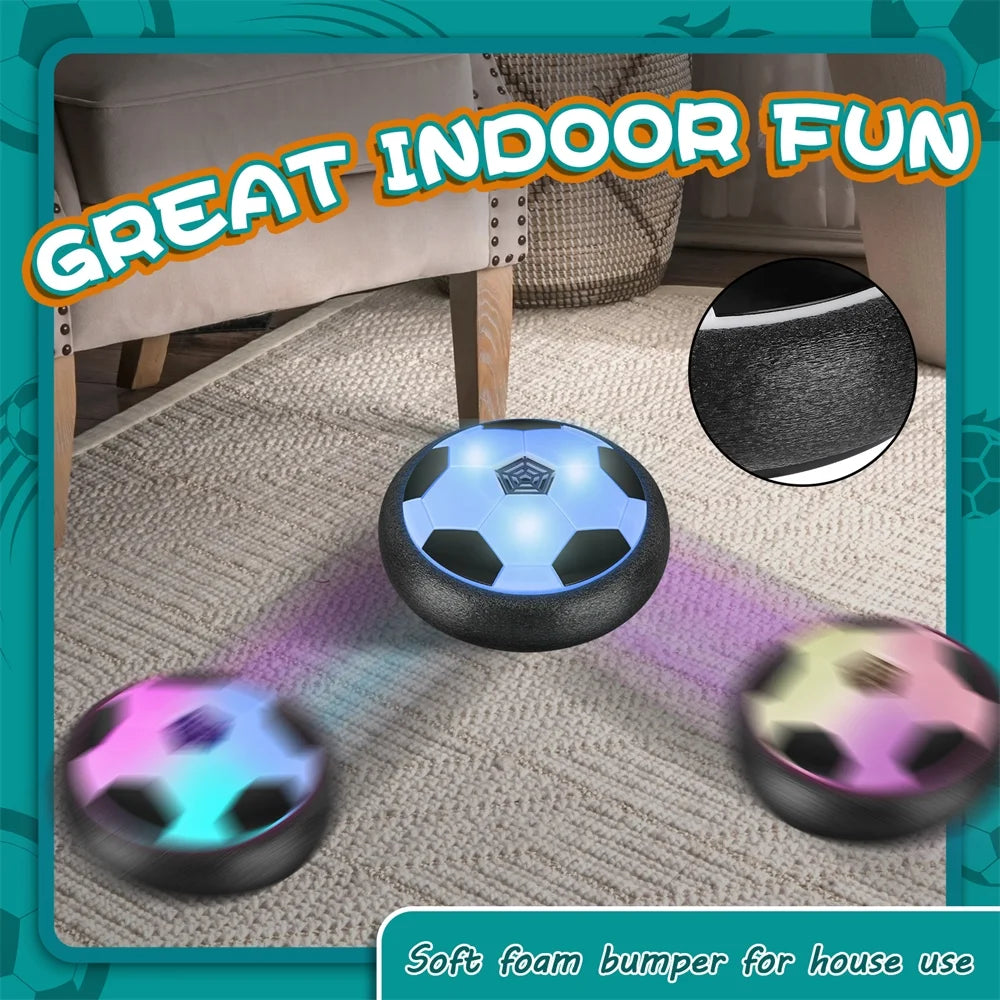 2Pack Hover Soccer Ball Boys Gifts Indoor Outdoor Soccer Ball Games Bumper Balls for Kids with LED Lights and Soft Foam Bumpers